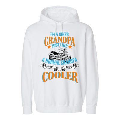 Cool Biker Grandpa Garment-Dyed Fleece Hoodie