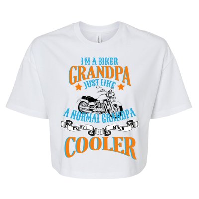 Cool Biker Grandpa Bella+Canvas Jersey Crop Tee