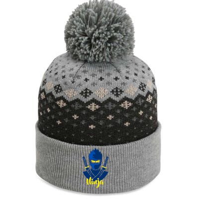 Cool Blue Ninja The Baniff Cuffed Pom Beanie