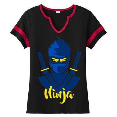 Cool Blue Ninja Ladies Halftime Notch Neck Tee