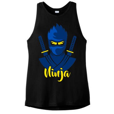 Cool Blue Ninja Ladies PosiCharge Tri-Blend Wicking Tank