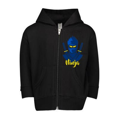 Cool Blue Ninja Toddler Zip Fleece Hoodie