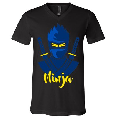 Cool Blue Ninja V-Neck T-Shirt