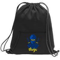 Cool Blue Ninja Sweatshirt Cinch Pack Bag