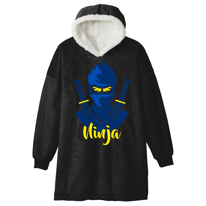 Cool Blue Ninja Hooded Wearable Blanket