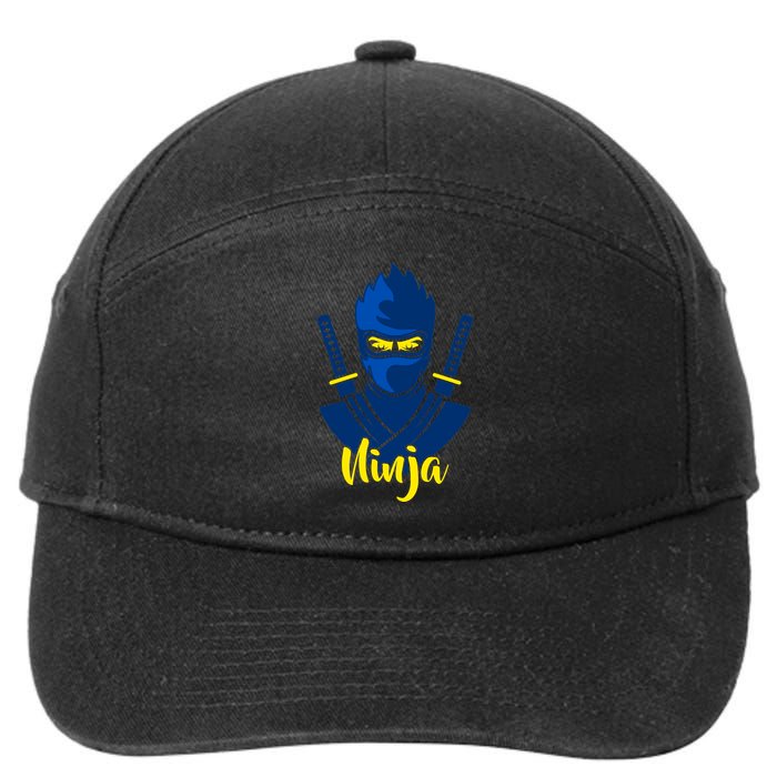 Cool Blue Ninja 7-Panel Snapback Hat