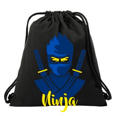 Cool Blue Ninja Drawstring Bag