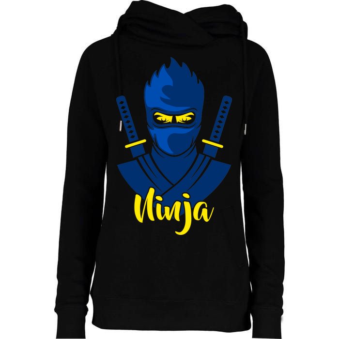 Cool Blue Ninja Womens Funnel Neck Pullover Hood