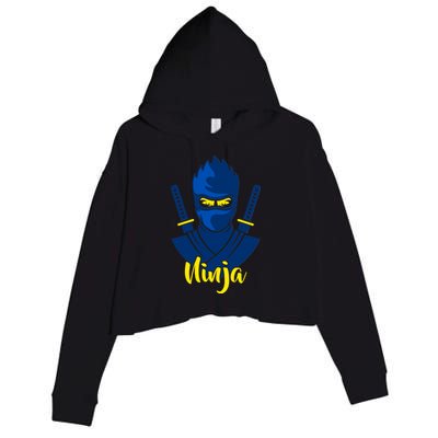 Cool Blue Ninja Crop Fleece Hoodie