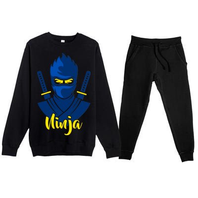 Cool Blue Ninja Premium Crewneck Sweatsuit Set