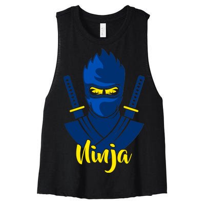 Cool Blue Ninja Women's Racerback Cropped Tank