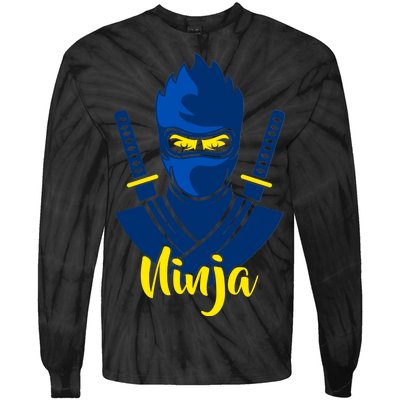 Cool Blue Ninja Tie-Dye Long Sleeve Shirt