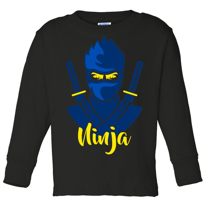 Cool Blue Ninja Toddler Long Sleeve Shirt