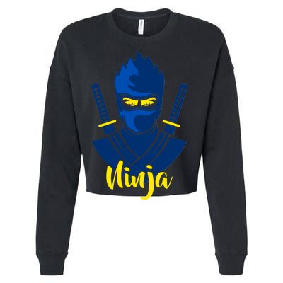 Cool Blue Ninja Cropped Pullover Crew