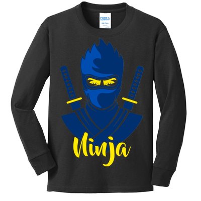 Cool Blue Ninja Kids Long Sleeve Shirt