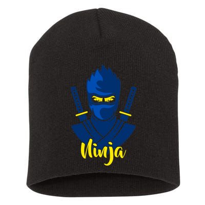 Cool Blue Ninja Short Acrylic Beanie