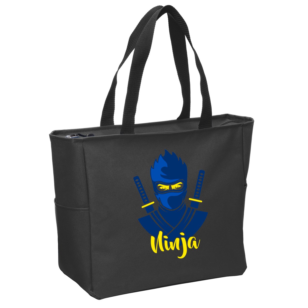 Cool Blue Ninja Zip Tote Bag