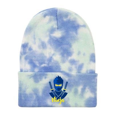 Cool Blue Ninja Tie Dye 12in Knit Beanie