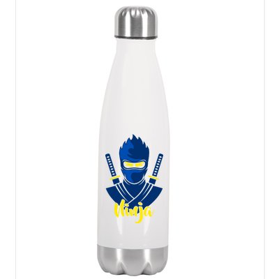 Cool Blue Ninja Stainless Steel Insulated Water Bottle