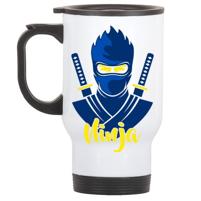 Cool Blue Ninja Stainless Steel Travel Mug