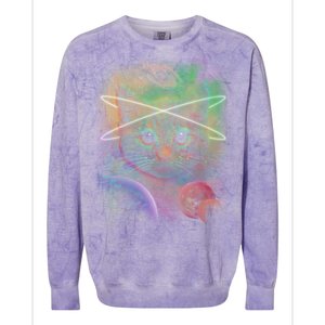 Cool Cat Nebula Space Universe  Colorblast Crewneck Sweatshirt