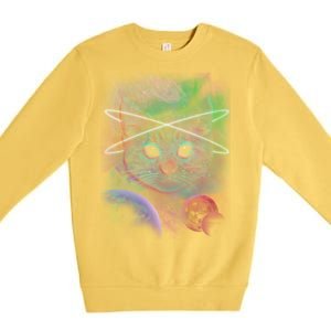 Cool Cat Nebula Space Universe  Premium Crewneck Sweatshirt