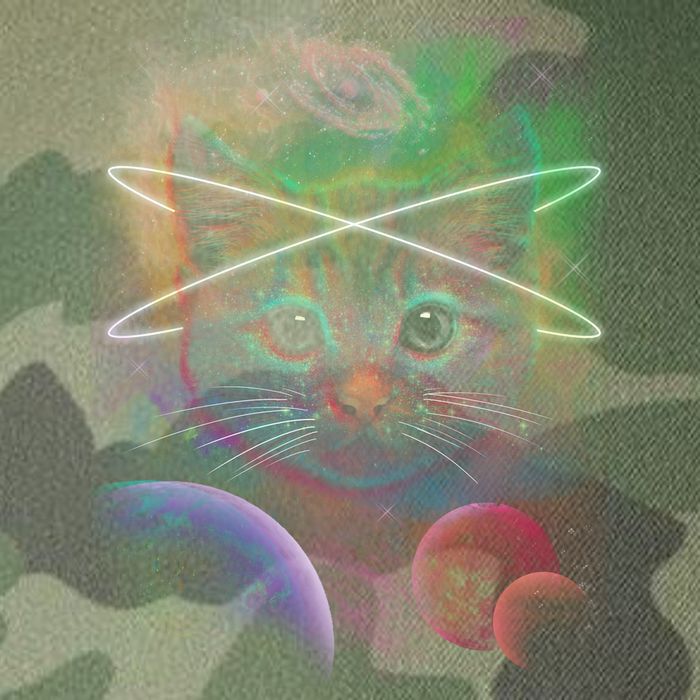 Cool Cat Nebula Space Universe  Legacy Tie Dye Trucker Hat