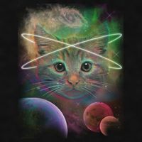 Cool Cat Nebula Space Universe  Ladies PosiCharge Tri-Blend Wicking Tank
