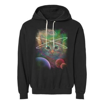 Cool Cat Nebula Space Universe  Garment-Dyed Fleece Hoodie