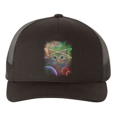 Cool Cat Nebula Space Universe  Yupoong Adult 5-Panel Trucker Hat