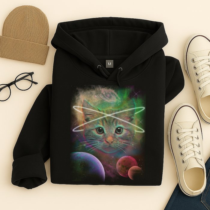 Cool Cat Nebula Space Universe  Hoodie