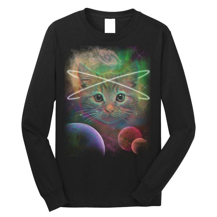 Cool Cat Nebula Space Universe  Long Sleeve Shirt