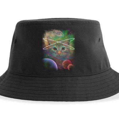 Cool Cat Nebula Space Universe  Sustainable Bucket Hat