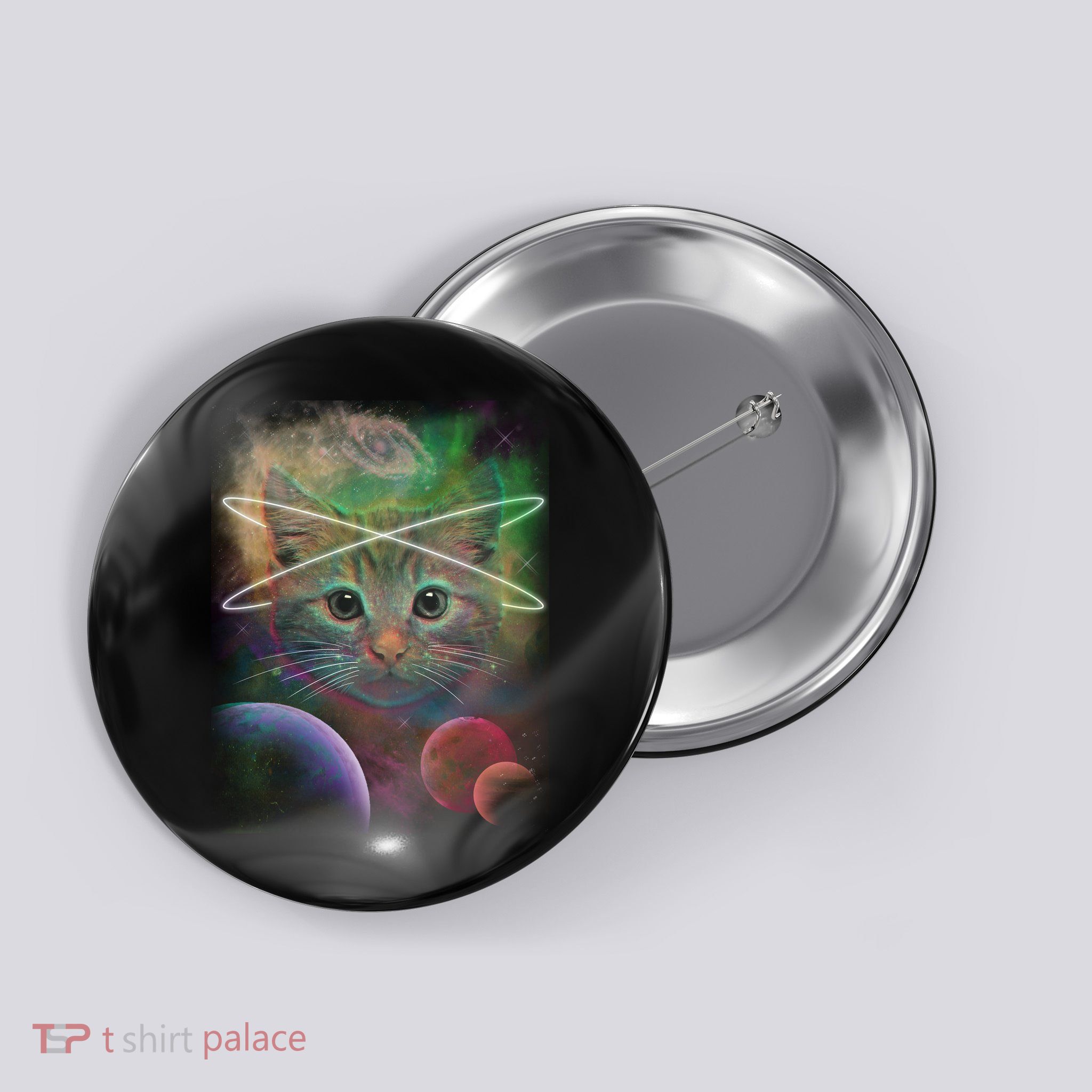 Cool Cat Nebula Space Universe  Button