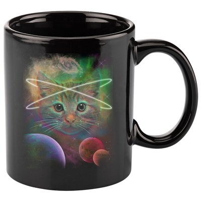 Cool Cat Nebula Space Universe  11oz C Handle Ceramic Mug
