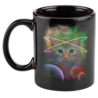 Cool Cat Nebula Space Universe  11oz C Handle Ceramic Mug