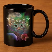 Cool Cat Nebula Space Universe  11oz C Handle Ceramic Mug