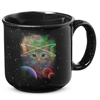 Cool Cat Nebula Space Universe  15oz Campfire Ceramic Mug