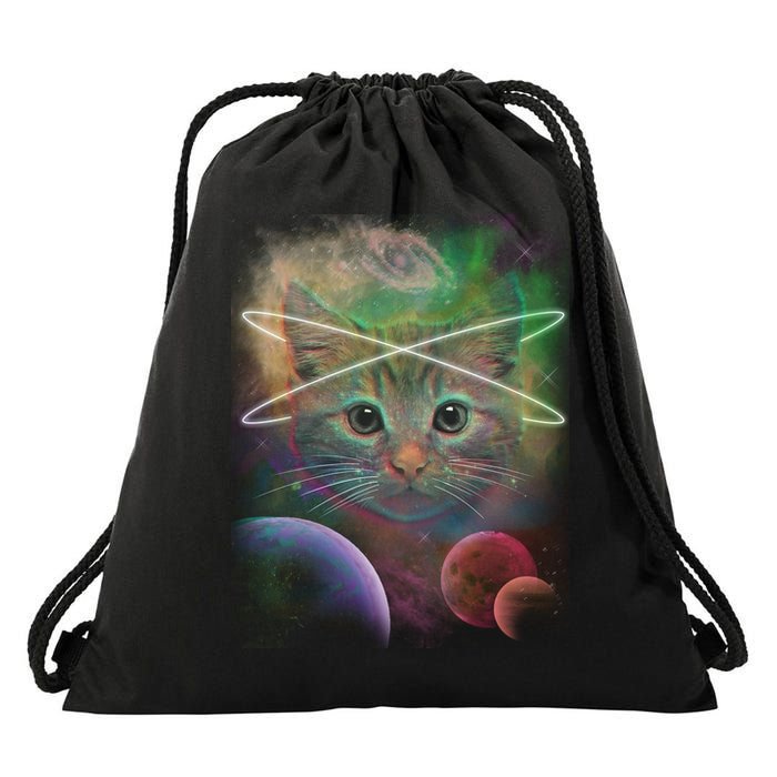 Cool Cat Nebula Space Universe  Drawstring Bag