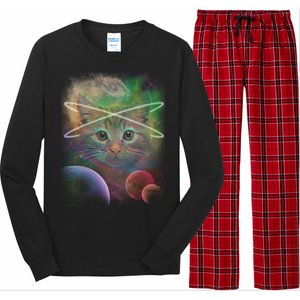 Cool Cat Nebula Space Universe  Long Sleeve Pajama Set