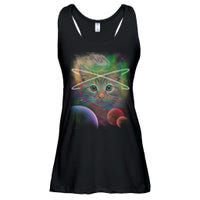 Cool Cat Nebula Space Universe  Ladies Essential Flowy Tank