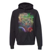 Cool Cat Nebula Space Universe  Premium Hoodie