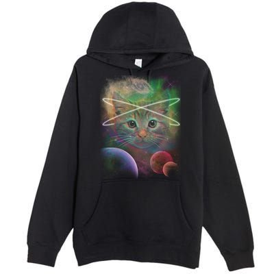 Cool Cat Nebula Space Universe  Premium Pullover Hoodie