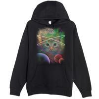 Cool Cat Nebula Space Universe  Premium Pullover Hoodie