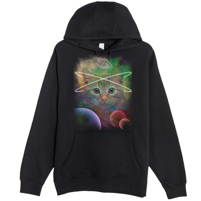 Cool Cat Nebula Space Universe  Premium Pullover Hoodie