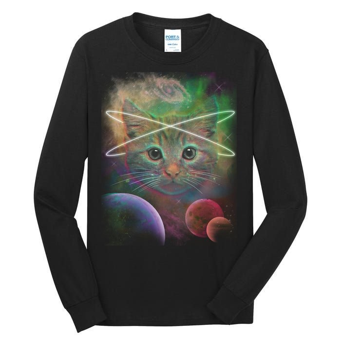 Cool Cat Nebula Space Universe  Tall Long Sleeve T-Shirt