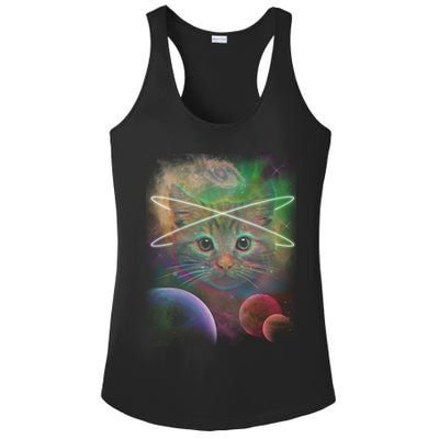 Cool Cat Nebula Space Universe  Ladies PosiCharge Competitor Racerback Tank