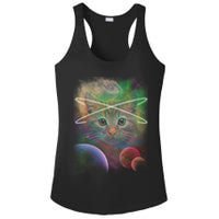 Cool Cat Nebula Space Universe  Ladies PosiCharge Competitor Racerback Tank