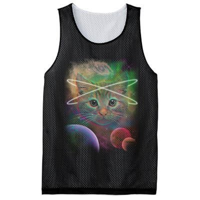 Cool Cat Nebula Space Universe  Mesh Reversible Basketball Jersey Tank