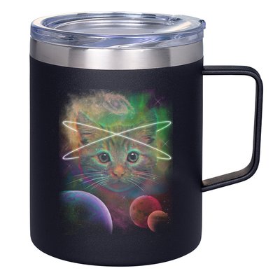 Cool Cat Nebula Space Universe  12oz Stainless Steel Coffee Mug